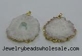 NGP3195 35*40mm - 45*50mm freeform druzy agate pendants