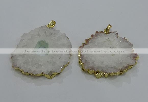 NGP3195 35*40mm - 45*50mm freeform druzy agate pendants