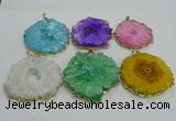 NGP3201 35*40mm - 45*50mm freeform druzy agate pendants