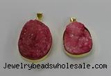 NGP3213 30*40mm - 35*45mm freeform druzy agate pendants