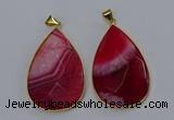 NGP3296 37*57mm faceted flat teardrop agate gemstone pendants