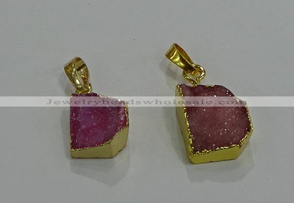 NGP3324 8*12mm - 15*20mm freeform druzy agate gemstone pendants