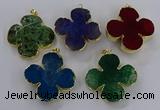 NGP3340 43*45mm - 45*47mm flower agate gemstone pendants