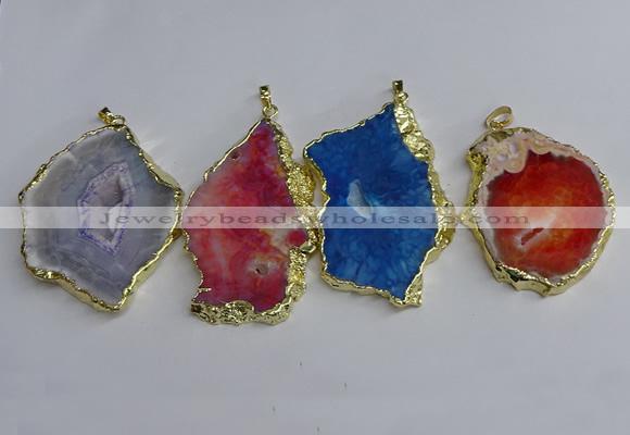 NGP3401 40*45mm - 45*60mm freeform druzy agate pendants