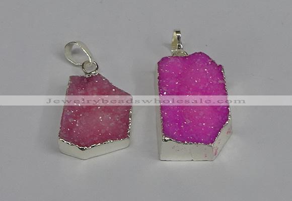 NGP3442 18*25mm - 20*30mm freeform druzy agate gemstone pendants