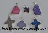 NGP3454 15*15mm - 22*30mm druzy agate gemstone pendants