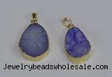 NGP3476 18*25mm - 20*30mm freeform druzy agate gemstone pendants