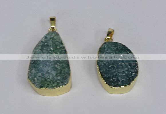 NGP3479 18*25mm - 20*30mm freeform druzy agate gemstone pendants