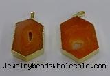 NGP3494 25*40mm - 30*45mm hexagon druzy agate pendants