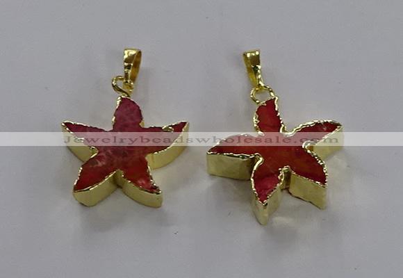 NGP3512 24*25mm starfish fossil coral pendants wholesale