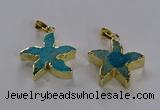 NGP3513 24*25mm starfish fossil coral pendants wholesale