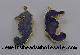 NGP3532 22*58mm - 25*55mm seahorse agate gemstone pendants