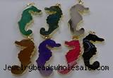 NGP3548 22*58mm - 25*55mm seahorse agate pendants wholesale