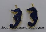 NGP3560 22*58mm - 25*55mm seahorse lapis lazuli pendants