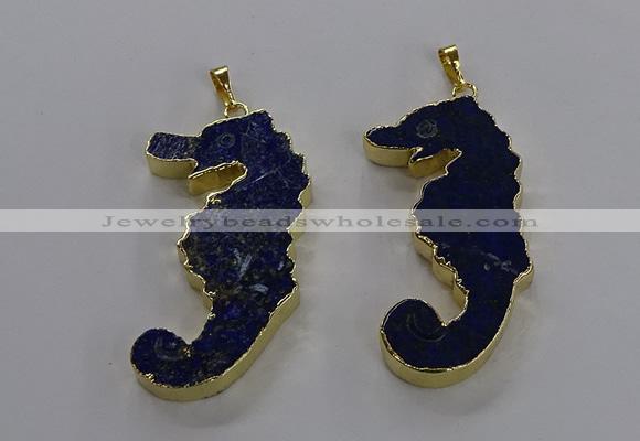 NGP3560 22*58mm - 25*55mm seahorse lapis lazuli pendants