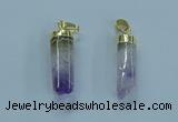 NGP3600 8*30mm - 10*35mm sticks druzy amethyst pendants