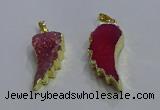 NGP3606 15*30mm - 18*40mm wing-shaped druzy agate pendants