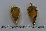 NGP3613 15*30mm - 20*40mm arrowhead druzy agate pendants