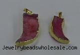 NGP3633 15*30mm - 18*45mm oxhorn druzy agate pendants