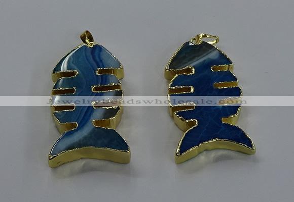 NGP3646 25*50mm - 28*55mm fishbone agate gemstone pendants