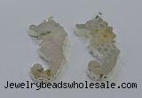 NGP3662 22*58mm - 25*55mm seahorse fossil coral pendants