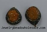 NGP3679 35*45mm teardrop plated druzy agate gemstone pendants