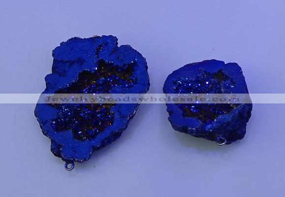 NGP3720 28*35mm - 40*45mm freeform plated druzy agate pendants