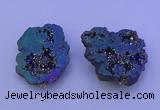 NGP3721 28*35mm - 40*45mm freeform plated druzy agate pendants