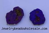 NGP3722 28*35mm - 40*45mm freeform plated druzy agate pendants