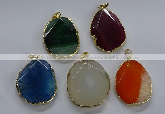 NGP3733 30*40mm - 35*45mm freeform agate gemstone pendants