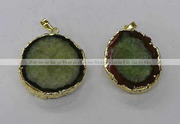 NGP3768 25*35mm - 35*40mm freeform druzy agate pendants