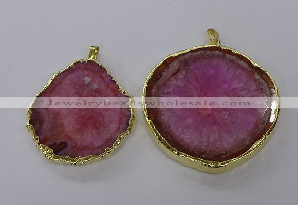 NGP3775 45*50mm - 55*60mm freeform druzy agate pendants