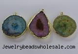 NGP3779 45*50mm - 55*60mm freeform druzy agate pendants