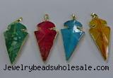 NGP3808 25*50mm - 28*55mm arrowhead agate gemstone pendants