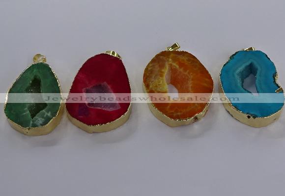 NGP3829 30*40mm - 40*50mm freeform druzy agate pendants