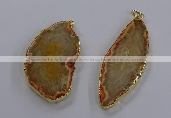 NGP3842 25*65mm - 35*70mm freeform agate gemstone pendants