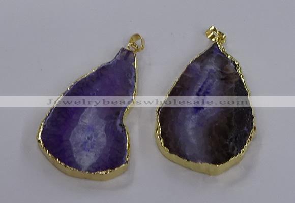 NGP3843 25*65mm - 35*70mm freeform agate gemstone pendants