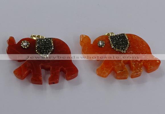 NGP3861 30*45mm - 35*50mm elephant agate pendants wholesale