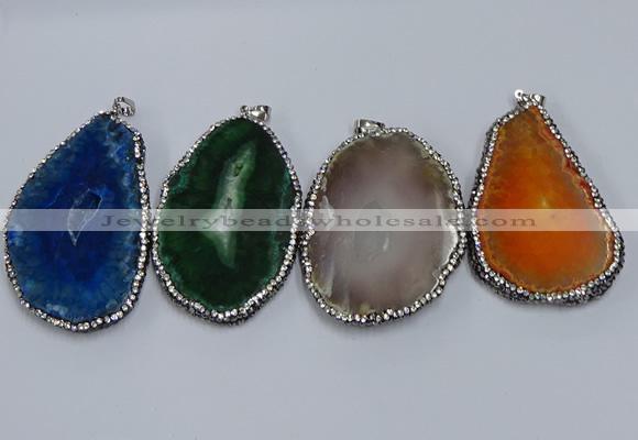 NGP3916 45*60mm - 55*65mm freeform druzy agate pendants wholesale