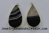 NGP3927 35*65mm - 40*70mm flat teardrop druzy agate pendants