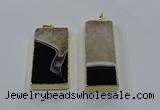 NGP3928 25*55mm - 30*60mm rectangle druzy agate pendants