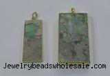 NGP3930 20*45mm - 30*60mm rectangle green gemstone pendants