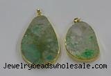 NGP3931 30*45mm - 40*60mm freeform green gemstone pendants