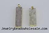 NGP3942 12*50mm - 15*45mm rectangle druzy agate pendants wholesale