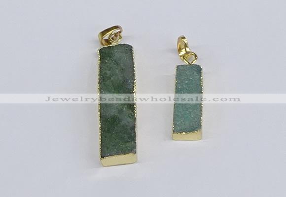 NGP3947 10*25mm - 12*45mm rectangle druzy agate pendants wholesale