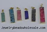 NGP3950 10*25mm - 12*45mm rectangle druzy agate pendants wholesale