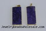 NGP3954 20*50mm - 25*45mm rectangle druzy agate gemstone pendants