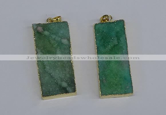 NGP3957 20*50mm - 25*45mm rectangle druzy agate gemstone pendants