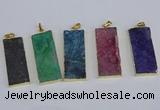 NGP3960 20*50mm - 25*45mm rectangle druzy agate gemstone pendants