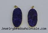 NGP3964 22*45mm - 25*50mm oval druzy agate pendants wholesale